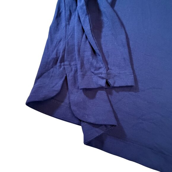 Crown & Ivy Curvy Navy 3/4 Sleeve Tunic Top Womens 2X Cotton Blend Scoop Neck - Picture 2 of 7